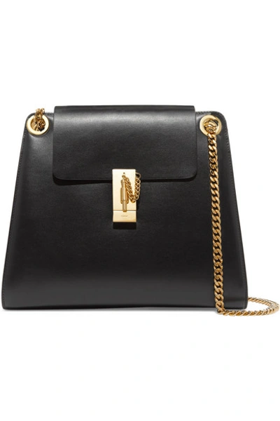 Shop Chloé Annie Leather Shoulder Bag In Black