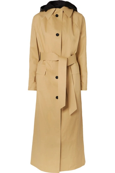 Shop Kassl Editions Cotton-blend Shell Trench Coat In Beige
