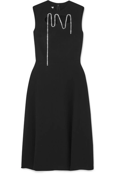 Shop Christopher Kane Squiggle Cupchain Embellished Cutout Crepe Midi Dress In Black
