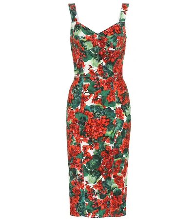 Shop Dolce & Gabbana Floral Cady Bustier Dress In Multicoloured