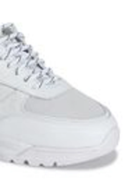 Shop Axel Arigato Woman Leather And Mesh Sneakers White