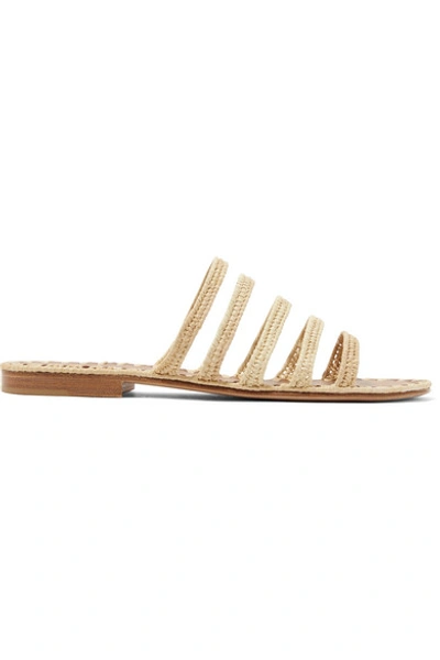 Shop Carrie Forbes Asmaa Woven Raffia Sandals In Beige