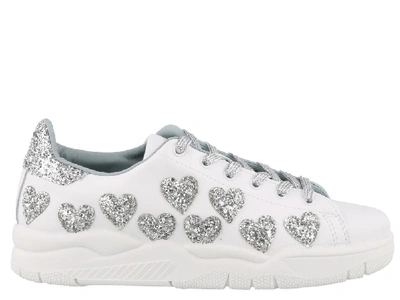 Shop Chiara Ferragni Heart Embellished Sneakers In Multi