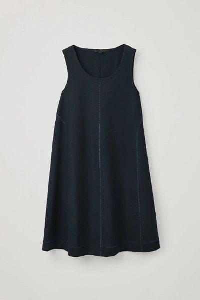 Shop Cos Dress With Coverstitched Seams In Blue