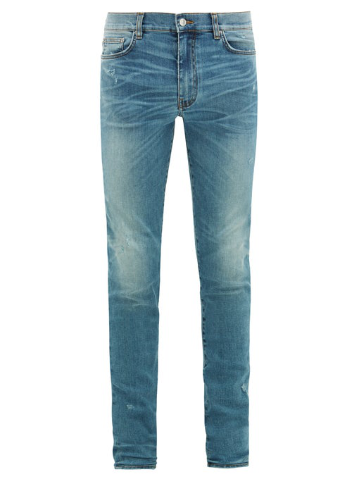 Amiri Stack Slim Leg Jeans In Blue | ModeSens