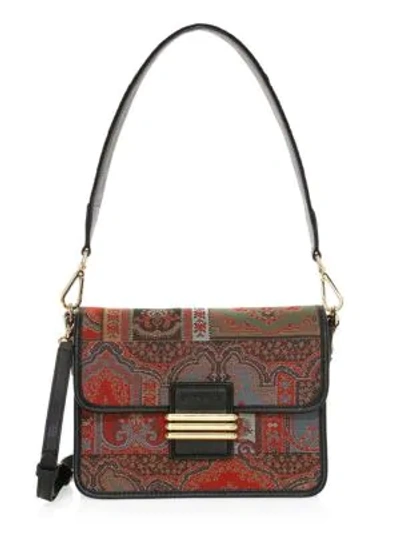 Shop Etro Rainbow Neo-nomad Tapestry Embroidered Shoulder Bag In Red