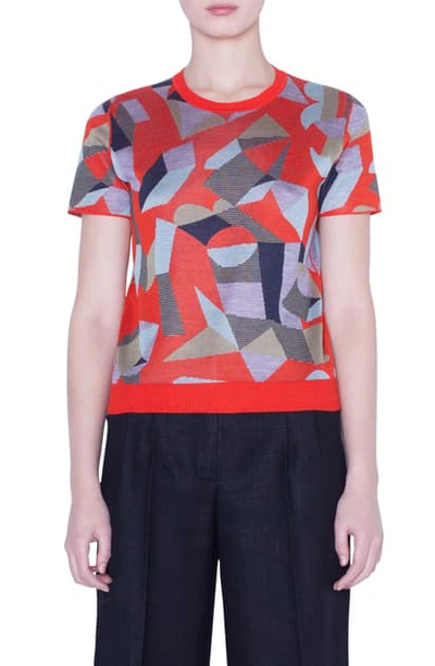 Shop Akris Indian Summer Jacquard Cashmere & Silk Sweater In Multicolor