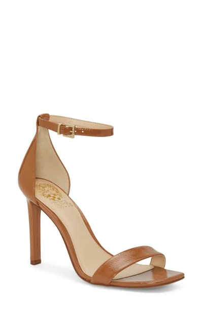 Shop Vince Camuto Lauralie Ankle Strap Sandal In Dark Wheat Patent Leather