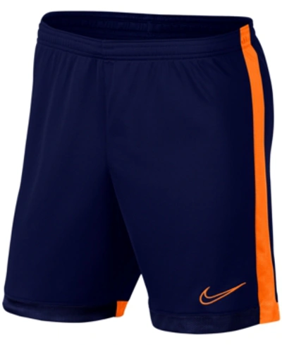 Shop Nike Men's Dri-fit Academy Soccer Shorts In Blue/orange
