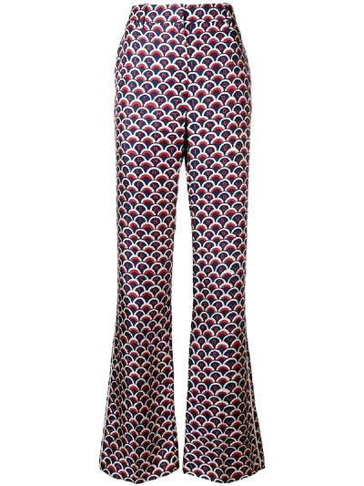 Shop Valentino Trousers In Mby Brick/pure Blue