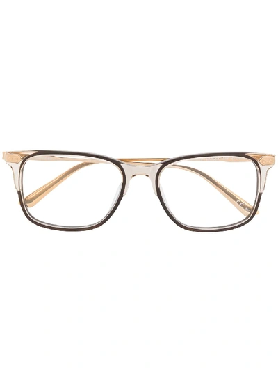 Shop Calvin Klein Square Frame Glasses In Neutrals