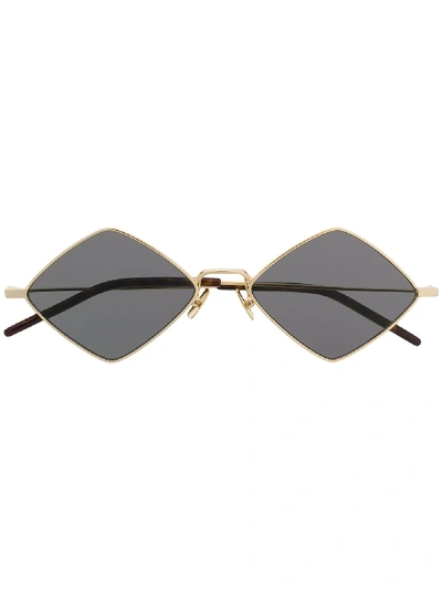 Shop Saint Laurent Diamond Frame Sunglasses In Black