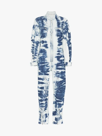 Shop Stella Mccartney Denim Tie-dye Boiler Suit In Blue