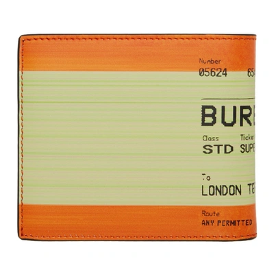 Shop Burberry Orange Print Bifold Wallet