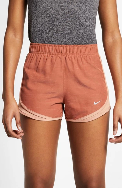 Shop Nike Dry Tempo Running Shorts In Rose Gold/ Wolf Grey