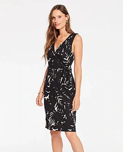 Shop Ann Taylor Midnight Jungle Wrap Dress In Sail Cloth