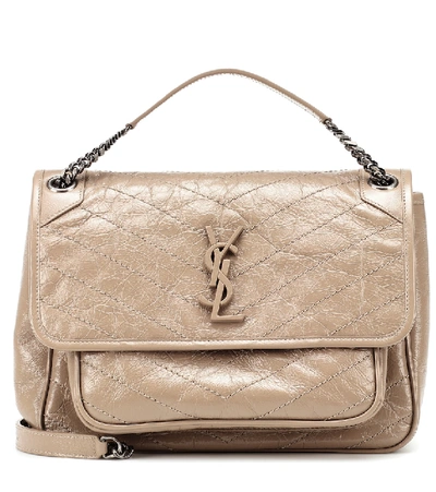 Shop Saint Laurent Niki Medium Leather Shoulder Bag In Neutrals