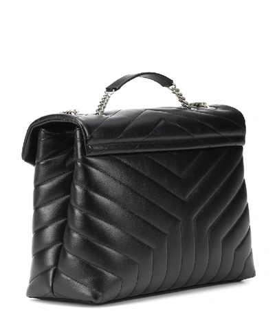 Saint Laurent Loulou Medium Leather Shoulder Bag In Black