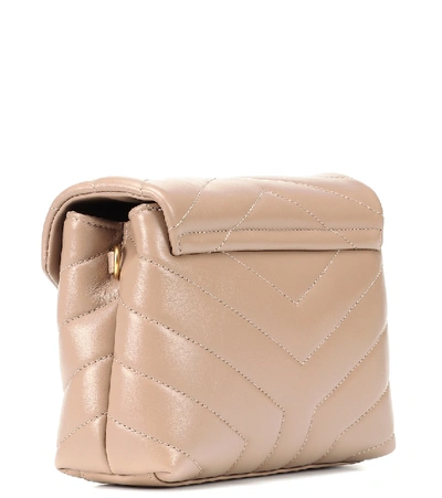 Shop Saint Laurent Toy Loulou Leather Shoulder Bag In Beige