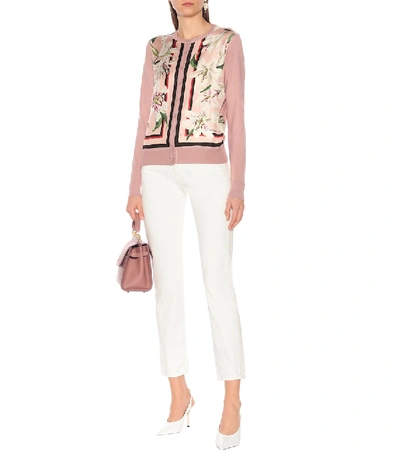 Shop Dolce & Gabbana Printed Silk Cardigan In Pink