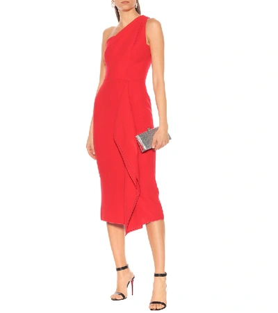 Shop Roland Mouret Rivoli Wool-crêpe Dress In Red