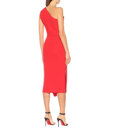 Shop Roland Mouret Rivoli Wool-crêpe Dress In Red