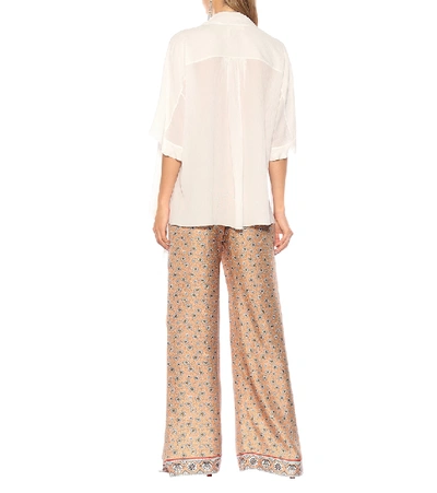 Shop Chloé Bandana-printed Silk Twill Pants In Brown