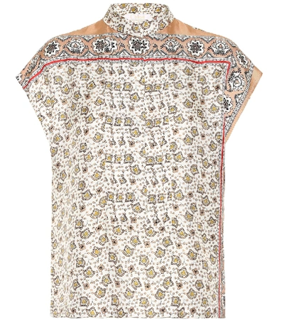 Shop Chloé Printed Silk Top In Multicoloured