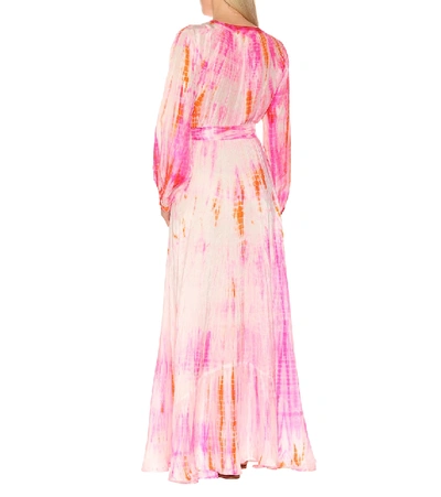 Shop Anna Kosturova Tie-dye Silk Maxi Dress In Pink