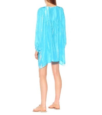 Shop Anna Kosturova Tie-dye Silk Dress In Blue