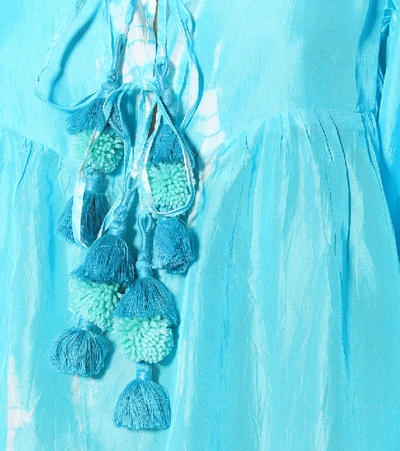 Shop Anna Kosturova Tie-dye Silk Dress In Blue