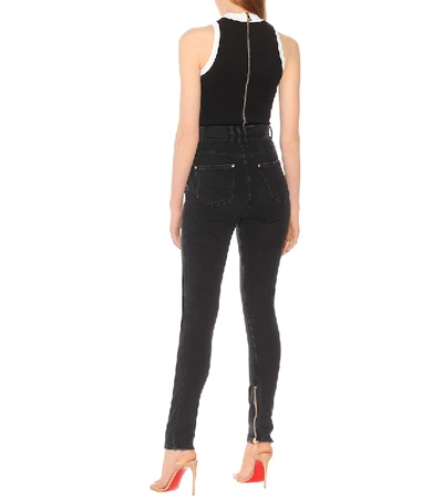 Shop Balmain High-rise Skinny Jeans In Black