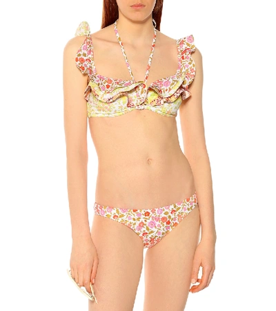 Shop Zimmermann Goldie Floral Bikini In Multicoloured