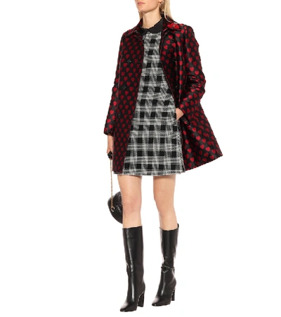 Red Valentino Jacquard Heart Patterned Coat In Black | ModeSens
