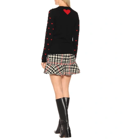 Shop Red Valentino Heart Wool-blend Sweater In Black