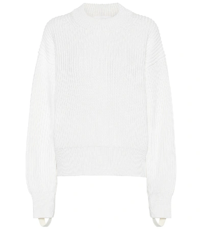 Shop Helmut Lang Wool And Cotton Sweater In White