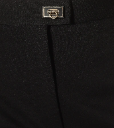 Shop Ferragamo High-rise Jersey Pants In Black