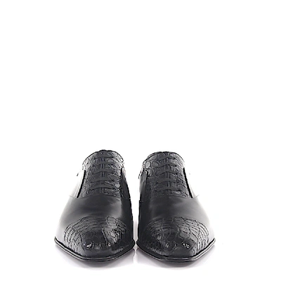 Shop Artioli Business Shoes Oxford Alligator Leather Black In Schwarz