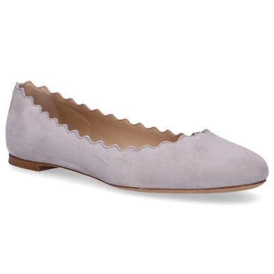 Shop Chloé Classic Ballet Flats Lauren In Grey