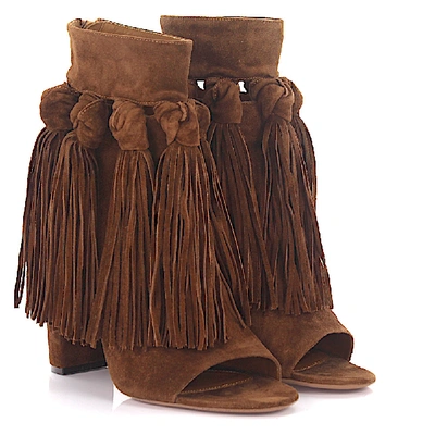 Shop Chloé Ankle Boots Suede In Brown