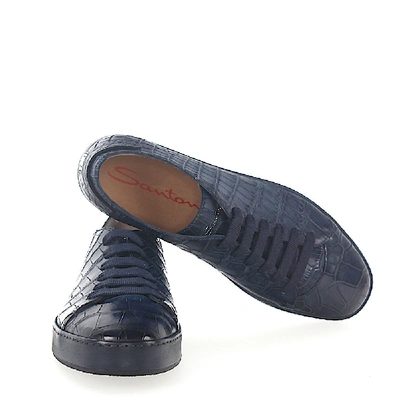 Shop Santoni Flat Shoes Blue 20756 In Blau