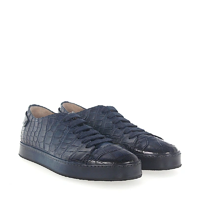 Shop Santoni Flat Shoes Blue 20756 In Blau