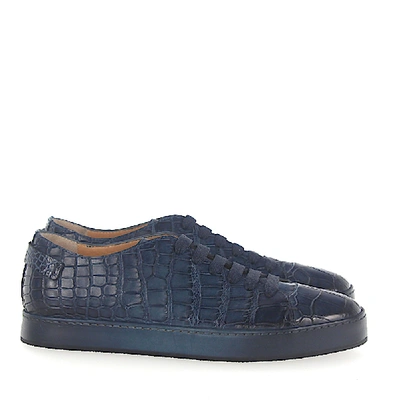 Shop Santoni Flat Shoes Blue 20756 In Blau