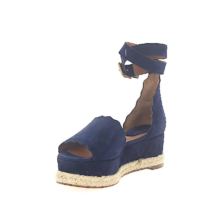Shop Chloé Espadrilles Sandals Lauren Suede Blue