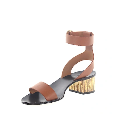 Shop Chloé Strappy Sandals In Brown