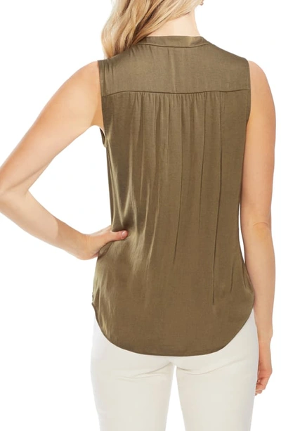 Shop Vince Camuto Rumpled Satin Blouse In Green Oasis