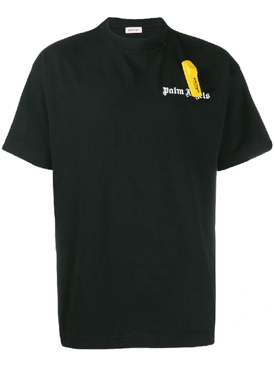 Shop Palm Angels Printed Logo T-shirt - Black