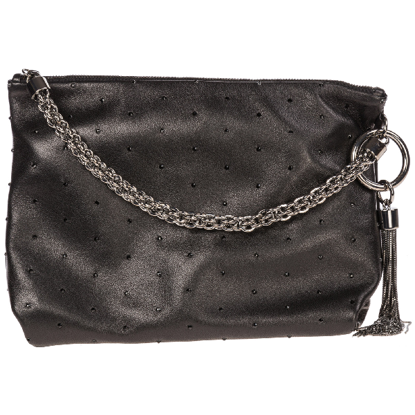 jimmy choo black leather purse