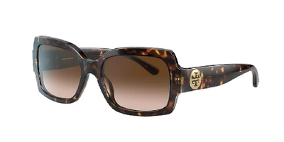 Shop Tory Burch Woman Sunglass Ty7135 In Light Brown Gradient Dark Brown