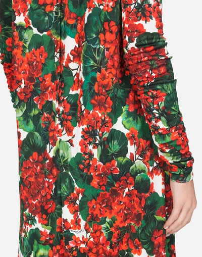 Shop Dolce & Gabbana Short Portofino-print Viscose Dress In Floral Print